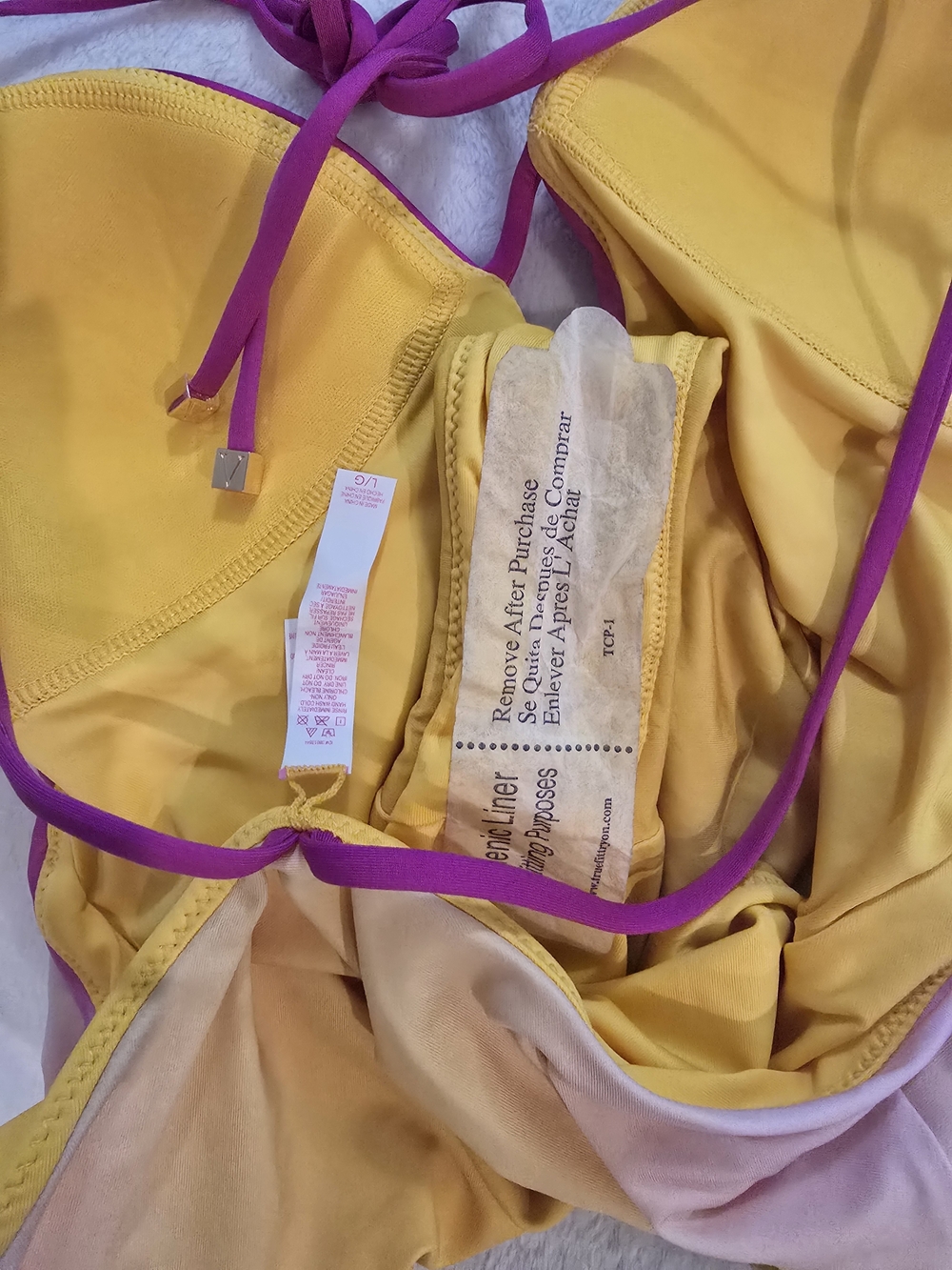 Victoria's Secret Girls Ombre Pink to Yellow Halter One-Piece Swimsuit - Picture 4 of 4
